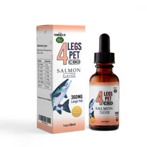 4 Legs CBD Pet Tincture - Salmon Flavor - 360mg X-Large Pet Anxiety, Pain, Overall health.
