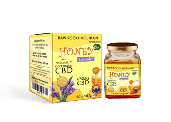 Honey - Raw Rocky Mountain CBD (675mg) Infused - Lavender 6.7oz Jar
